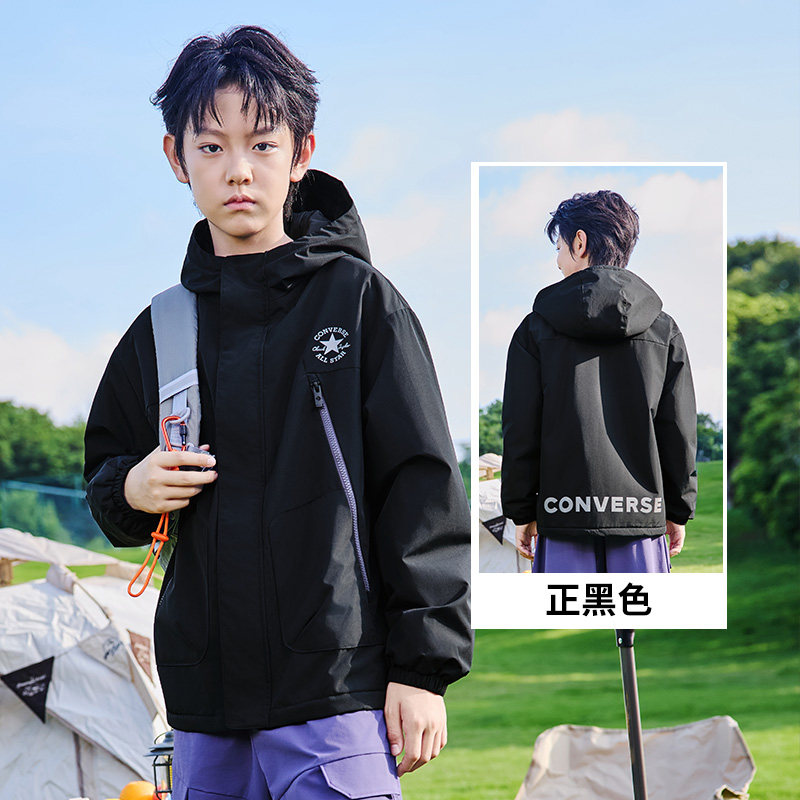 匡威儿童风衣青少年户外登山服防泼水防风运动连帽加厚百搭外套潮 儿动实拍商品图