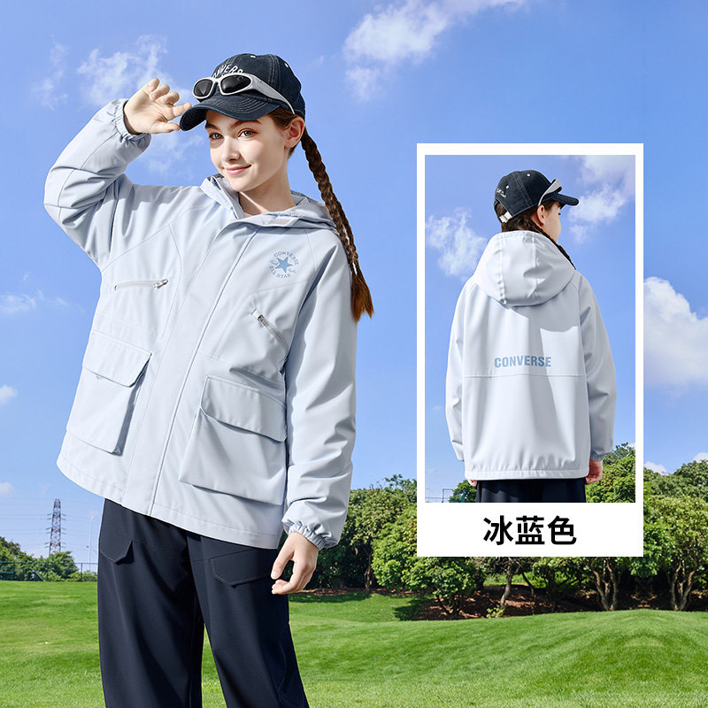 匡威儿童风衣春秋防风山系户外服运动男女青少年加绒外套百搭工装 男女加实拍商品图