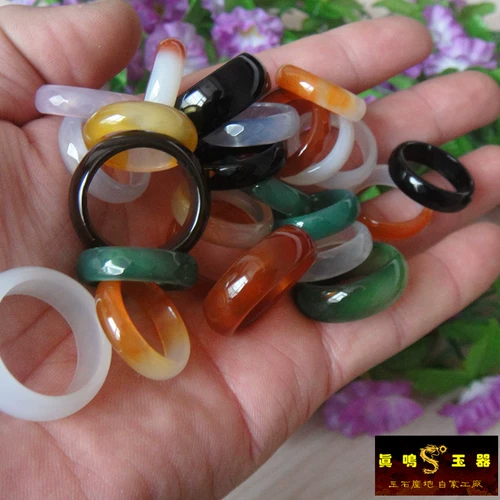 Многоцветная природная руда из нефрита, агатовое кольцо подходит для мужчин и женщин, аксессуар для влюбленных