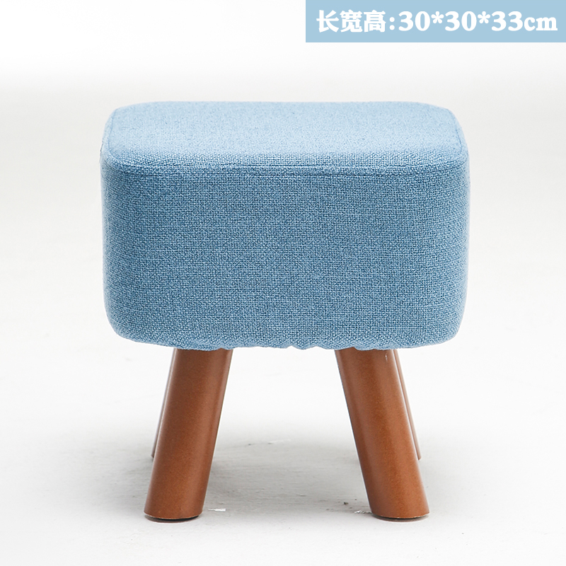 small stool solid wood heightened leather stool square stool creative fashion shoe changing stool fashion fabric sofa low stool bench footstool