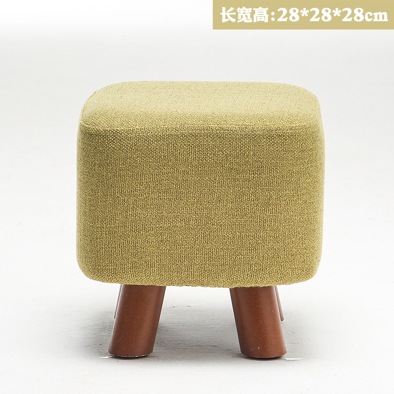 small stool solid wood heightened leather stool square stool creative fashion shoe changing stool fashion fabric sofa low stool bench footstool