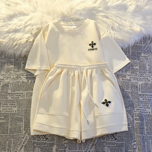 Хлопковый спортивный костюм, комфортный комплект, летняя одежда, шорты, короткий рукав