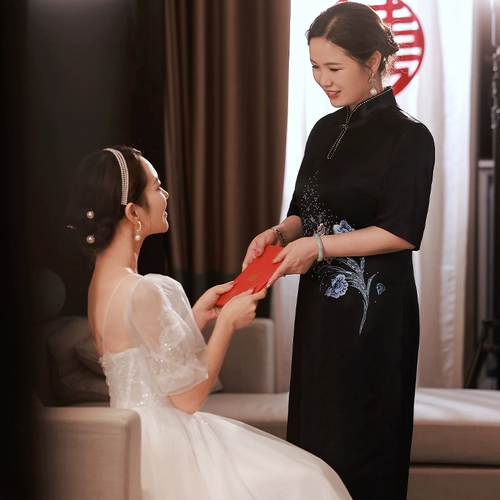 Ципао для матери, свадебное платье, вечернее платье, зимняя юбка, большой размер