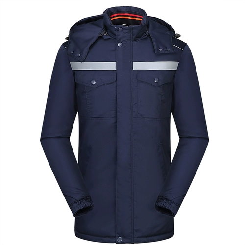 Зимняя утепленная съемная куртка для работы, светоотражающий пуховик