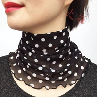 Шарф, шелковый шарф-платок, летнее демисезонное украшение, фальшивый воротник, с защитой шеи