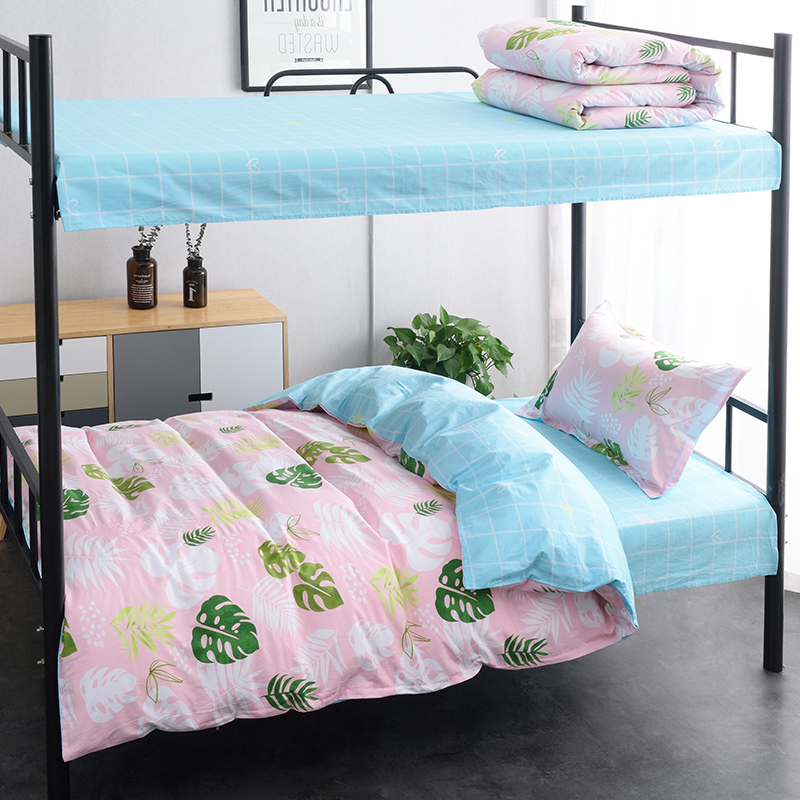 college students' dormitory bedding three piece set of pure cotton quilt set 0.9m bed single set of quilt set