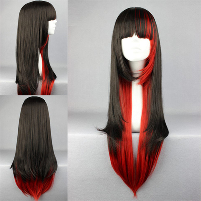 taobao agent Daily Haraju Wind L Olita wig Japanese Lolita Black and Red Double -color High -temperature Silk Cosplay wig