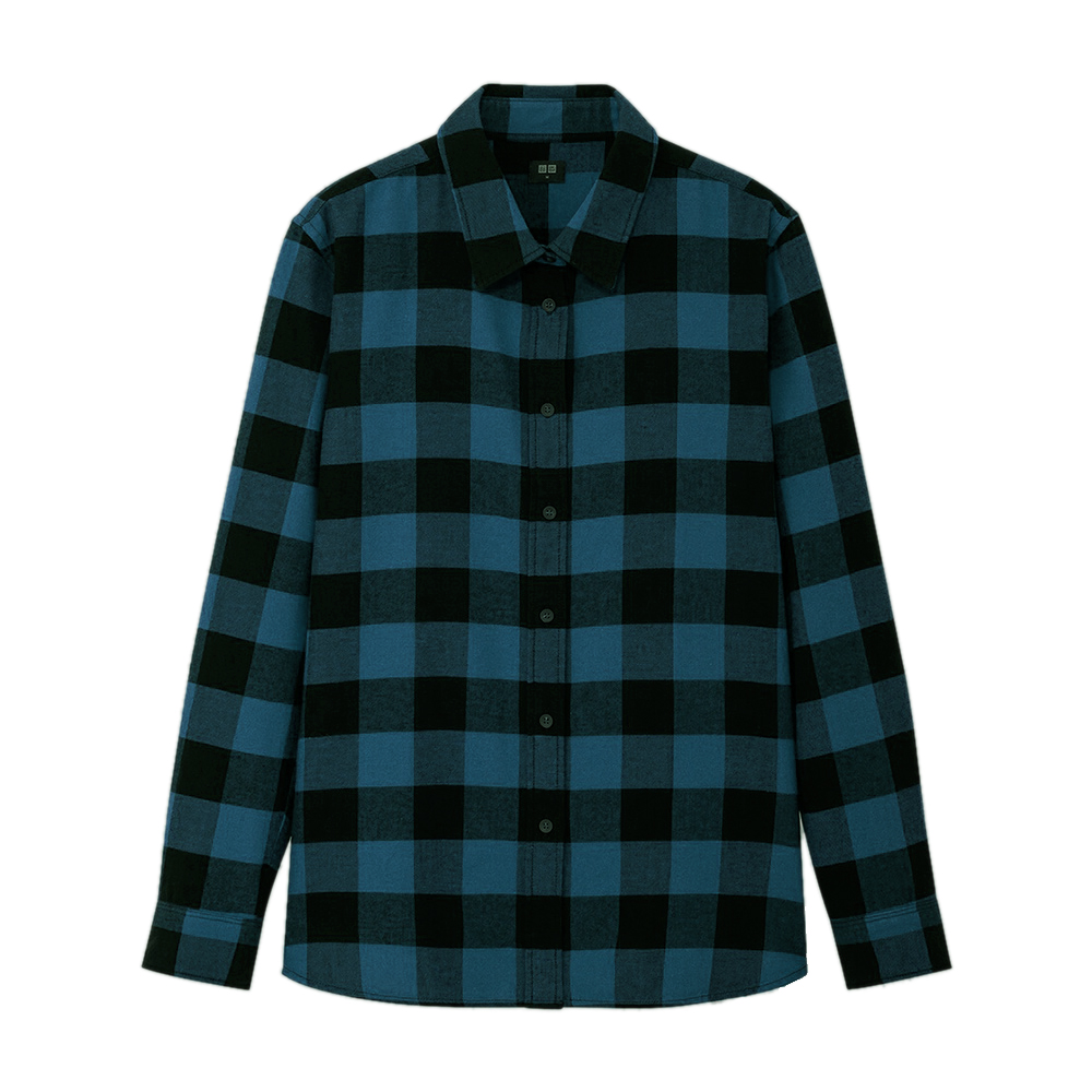 women's flannel plaid shirt (long sleeve) 421606 uniqlo uniqlo