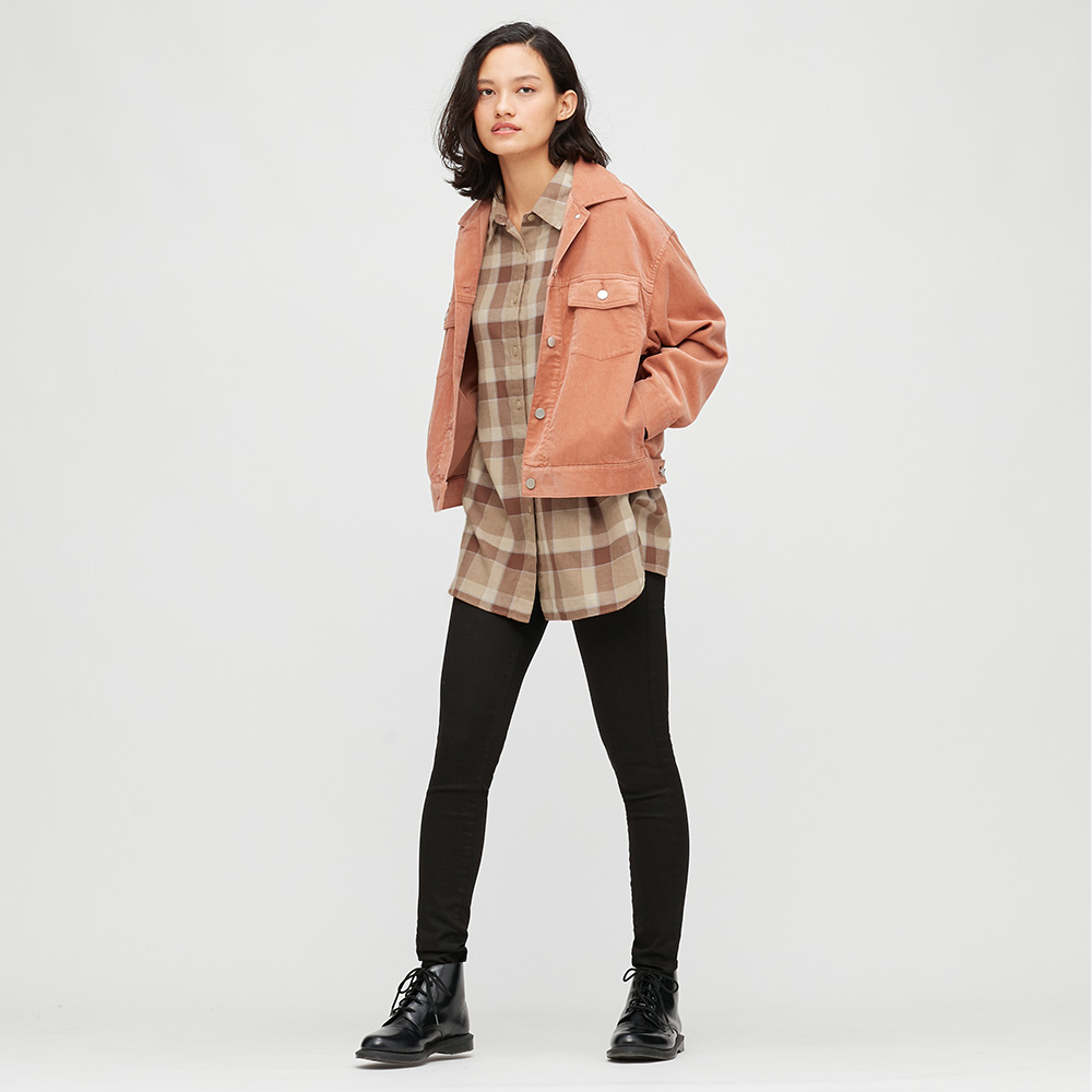 uniqlo women's flannel plaid long shirt (long sleeve) 432616 uniqlo