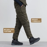 Бархатные зимние дорожные штаны с пухом, удерживающие тепло повседневные брюки, гусиный пух