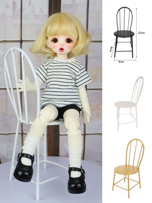 taobao agent Doll chair Bjdsd6 points baby uses dolls to shoot props crafts, mini iron back chair, baby house furniture