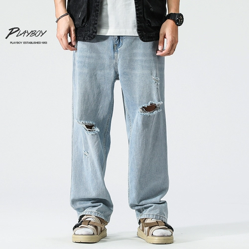 Playboy, светлые японские джинсы, штаны, свободный прямой крой