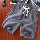 Мужские шорты, летние трендовые тонкие пляжные хлопковые штаны для отдыха, оверсайз