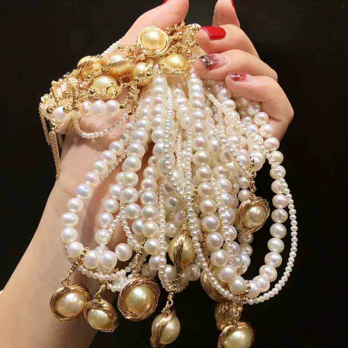 Серьги из жемчуга, ожерелье, цепочка, браслет