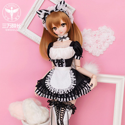 taobao agent [Surveying] DH/3 -point Black and White Cat Maid three -pointer Bjd Dollhearts baby heart