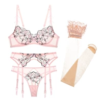 Сексуальный бюстгалтер, штаны, кружевной комплект, ультратонкее тонкое нижнее белье, французский стиль