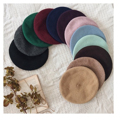 taobao agent [Riceball spot] Spring and Autumn Period, the Ingolian color wool hat new super versatile painter hat Breda hat