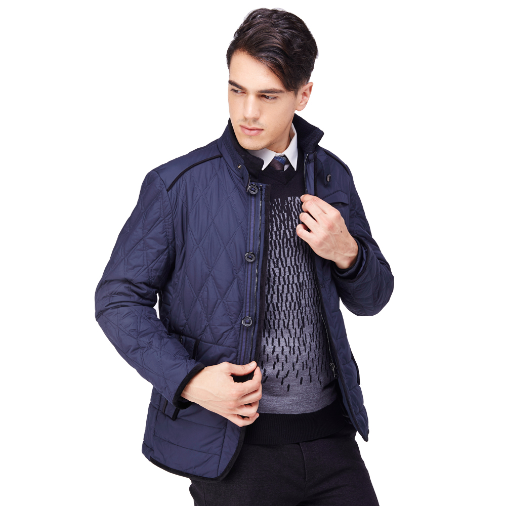 柒牌棉衣男士棉服加厚外套2014秋冬装立领商务中年男装休闲新款