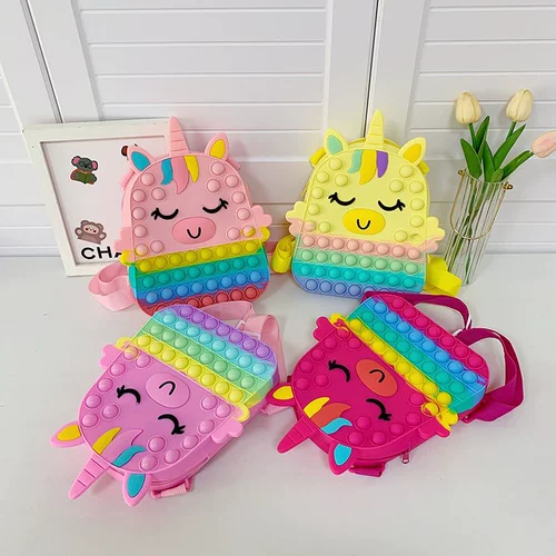 Модная надувная детская мультяшная силиконовая игрушка, школьный рюкзак для школьников, новая коллекция, антистресс, в западном стиле