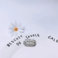 В форме цветка, серебряный, J103