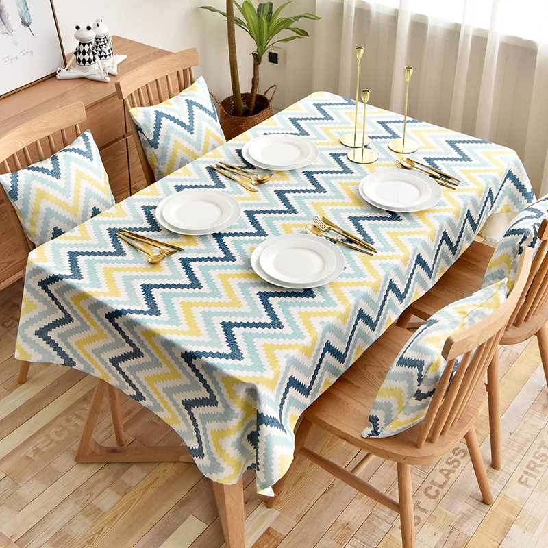 nordic tablecloth fabric cotton linen waterproof and oil-proof disposable rectangular pvc tea table cloth table mat desk ins students