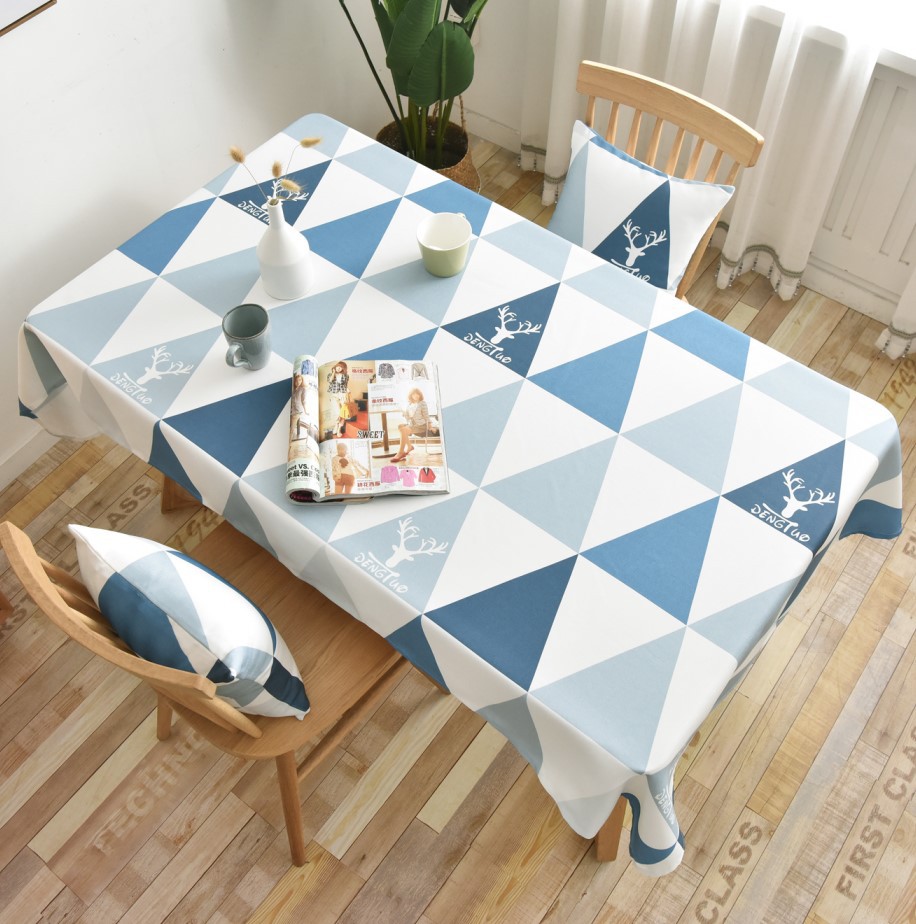 nordic tablecloth fabric cotton linen waterproof and oil-proof disposable rectangular pvc tea table cloth table mat desk ins students