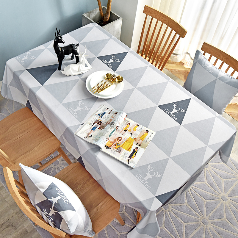 nordic tablecloth fabric cotton linen waterproof and oil-proof disposable rectangular pvc tea table cloth table mat desk ins students