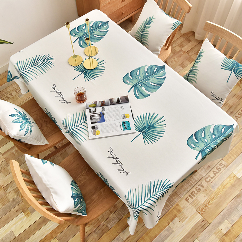 nordic tablecloth fabric cotton linen waterproof and oil-proof disposable rectangular pvc tea table cloth table mat desk ins students