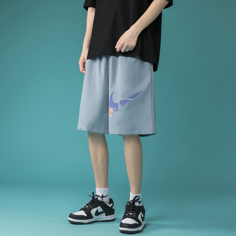 Dk101 Blueshorts man summer Wear out motion Trousers easy Versatile Cropped trousers male Thin ins Chaopai Beach pants