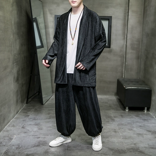 Демисезонный комплект, ретро ханьфу, куртка, кардиган, китайский стиль