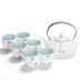 Bộ ấm trà Kung Fu bộ bàn trà gia đình phòng khách đơn giản và hiện đại 6 gói tách trà nhà gốm hoàn chỉnh bộ trà - Trà sứ