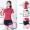红色三件套（白黑）运动健身套装女夏季/健身速干衣女套装