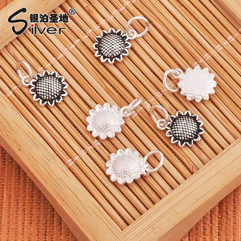 S925, подвеска, аксессуары, браслет, аксессуар, образец серебра 925, DIY, украшенный цветами
