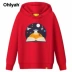 Ohlyah thương hiệu áo hoodie cotton áo len cặp đôi nữ sinh viên in hành tinh cá tính quần áo lớp tùy chỉnh - Áo len