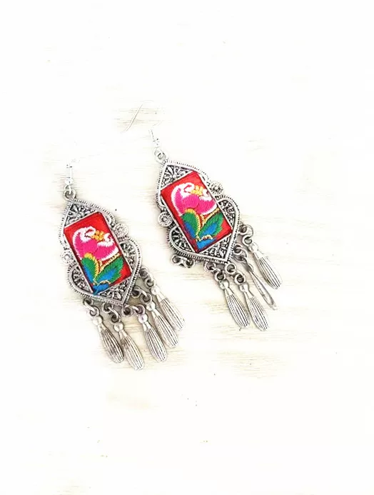Retro ethnic earrings, trend accessory, ethnic style