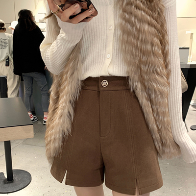 taobao agent Retro colored winter jeans, design mini-skirt, shorts, Korean style, A-line