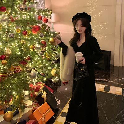 taobao agent Winter dress, flashlight, long skirt, with sleeve