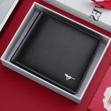 Septwolves, мужской короткий бумажник, кошелек, коллекция 2021, из натуральной кожи, подарок на день рождения