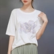 Áo thun in hình ngắn tay của phụ nữ mùa hè 2020 phong cách mới Hàn Quốc hàng đầu thời trang lỏng lẻo trong thủy triều cotton tinh khiết nửa tay mùa xuân - Áo phông