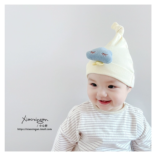 Детская осенняя тонкая демисезонная милая хлопковая шапка для новорожденных, 0-6 мес.