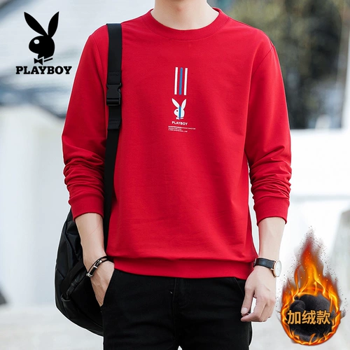 Playboy, толстовка, трендовый утепленный лонгслив, куртка для отдыха, круглый воротник, в корейском стиле