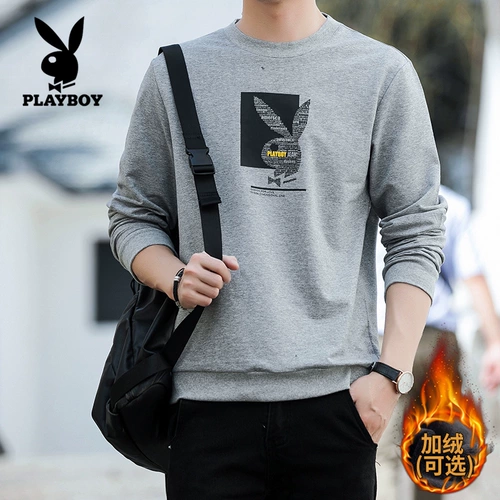 Playboy, толстовка, трендовый утепленный лонгслив, куртка для отдыха, круглый воротник, в корейском стиле