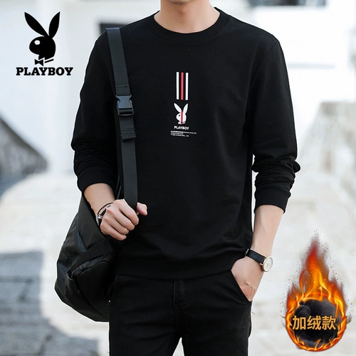 Playboy, толстовка, трендовый утепленный лонгслив, куртка для отдыха, круглый воротник, в корейском стиле