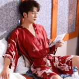 Шелковый осенний банный халат, летняя пижама для влюбленных, тонкий сексуальный комплект, эффект подтяжки