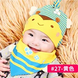 Детская летняя тонкая хлопковая шапка для раннего возраста, кепка подходит для мужчин и женщин для новорожденных, детский шарф, 3-6 мес.