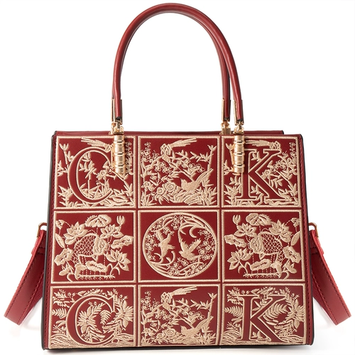 Красная сумка через плечо для невесты, вместительная и большая барсетка, китайский стиль, с вышивкой, подарок на день рождения