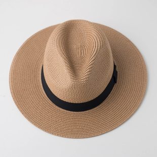 麦わら帽子メンズ夏海辺での休暇旅行日焼け止めビーチハット英国ジャズ多目的パナマトレンディな帽子
