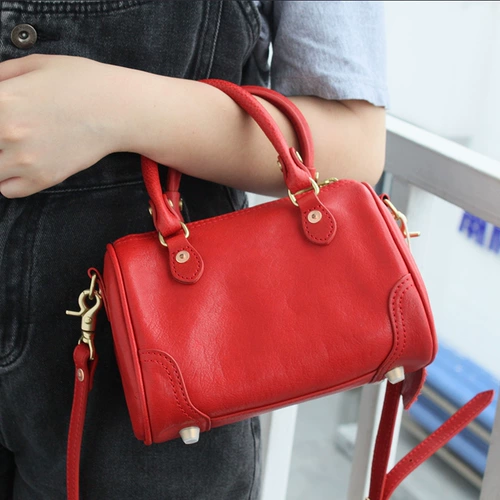 Кожаная модная бостонская сумка, трендовая портативная сумка на одно плечо, воловья кожа