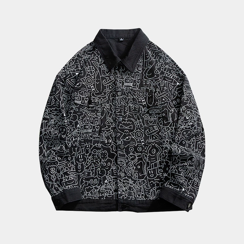 Ретро джинсовая осенняя трендовая куртка, в американском стиле