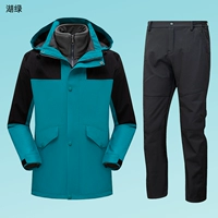 Зеленые черные флисовые штаны